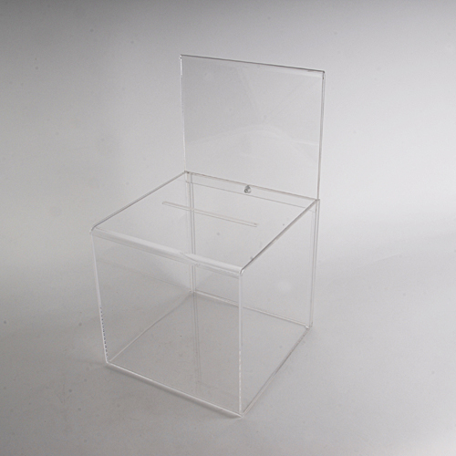 BALLOT BOX ACRYLIC 7 " SQUARE WITH 5 1/2 X 7 SIGN HOLDER Matthews