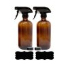 16OZ AMBER GLASS SPRAY BOTTLE KIT (2 SETS PER KIT)
