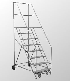 13 STEP ROLLING LADDER KNOCK DOWN OPTION