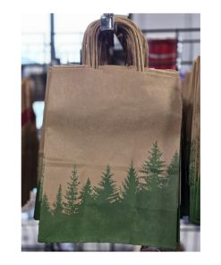 PAPER BAG GREEN TREES 8X4.5X10.25 (25 PER PKG)