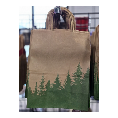 PAPER BAG GREEN TREES 8X4.5X10.25 (25 PER PKG)