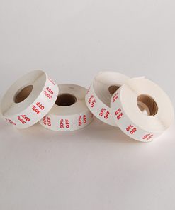 ROUND "10% OFF" RED & WHITE LABEL 3/4" (1M PER ROLL)