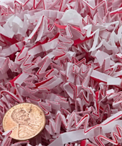 BASKET SHRED 5LB CANDY CANE RED/WHITE